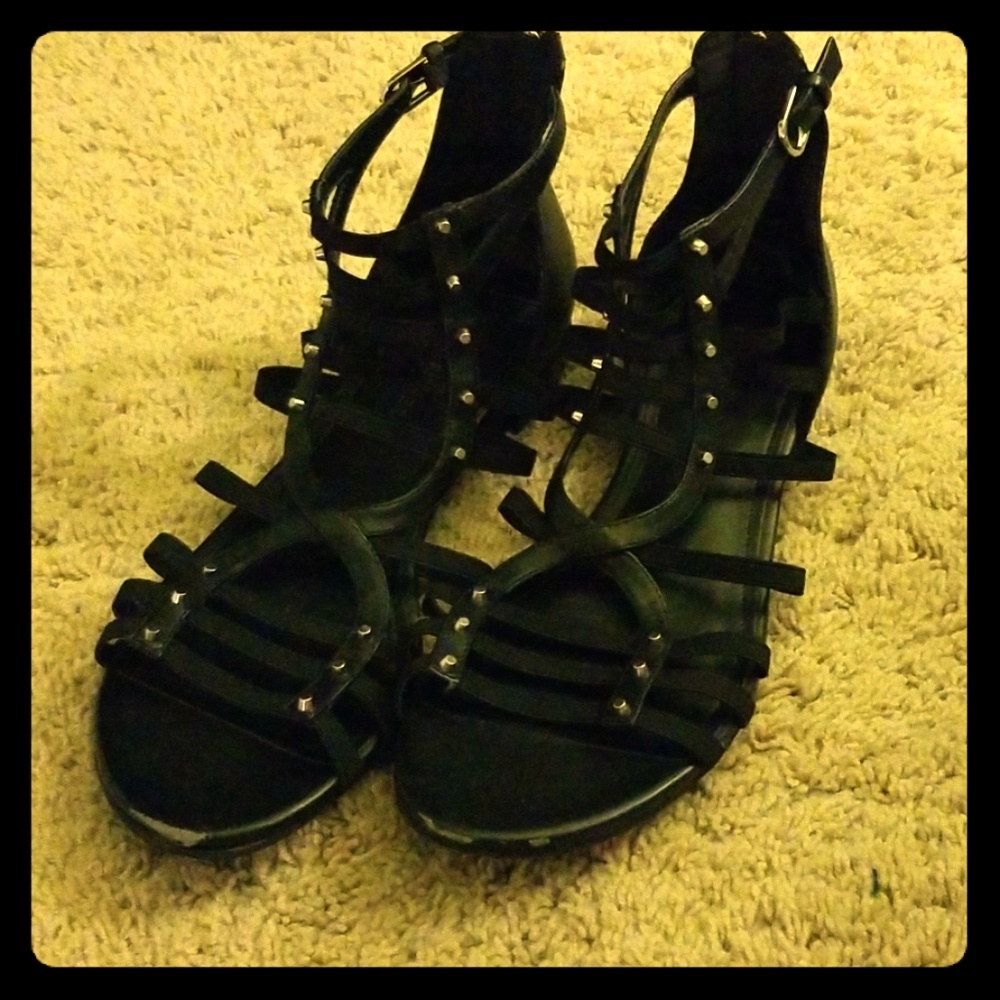 Black gladiator sandals